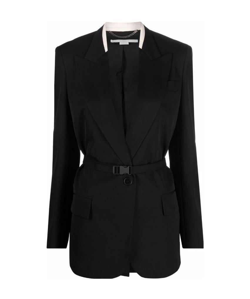 Stella Mccartney Single-breasted Belted Blazer In Black