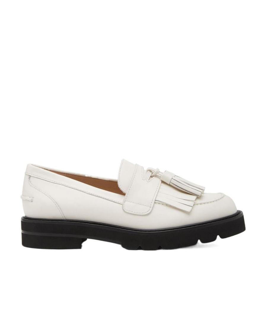 Stuart Weitzman Mila Leather Loafers In White