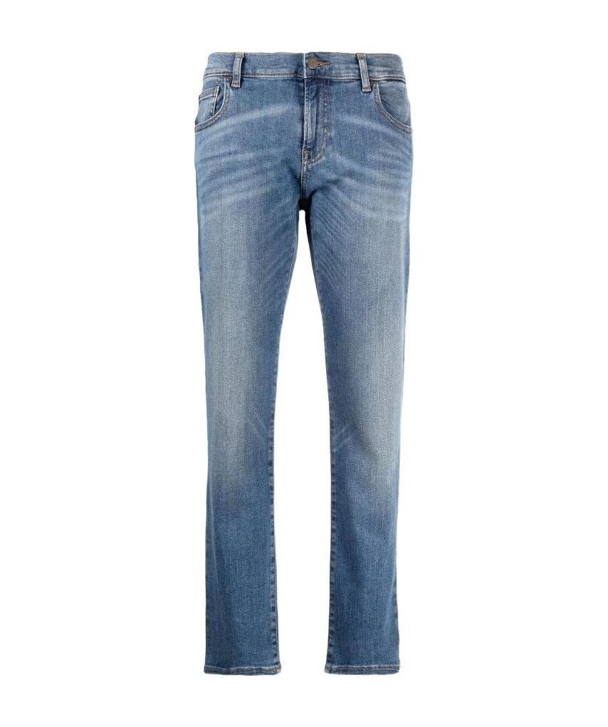 Emporio Armani Low-rise Slim-cut Jeans In Blue
