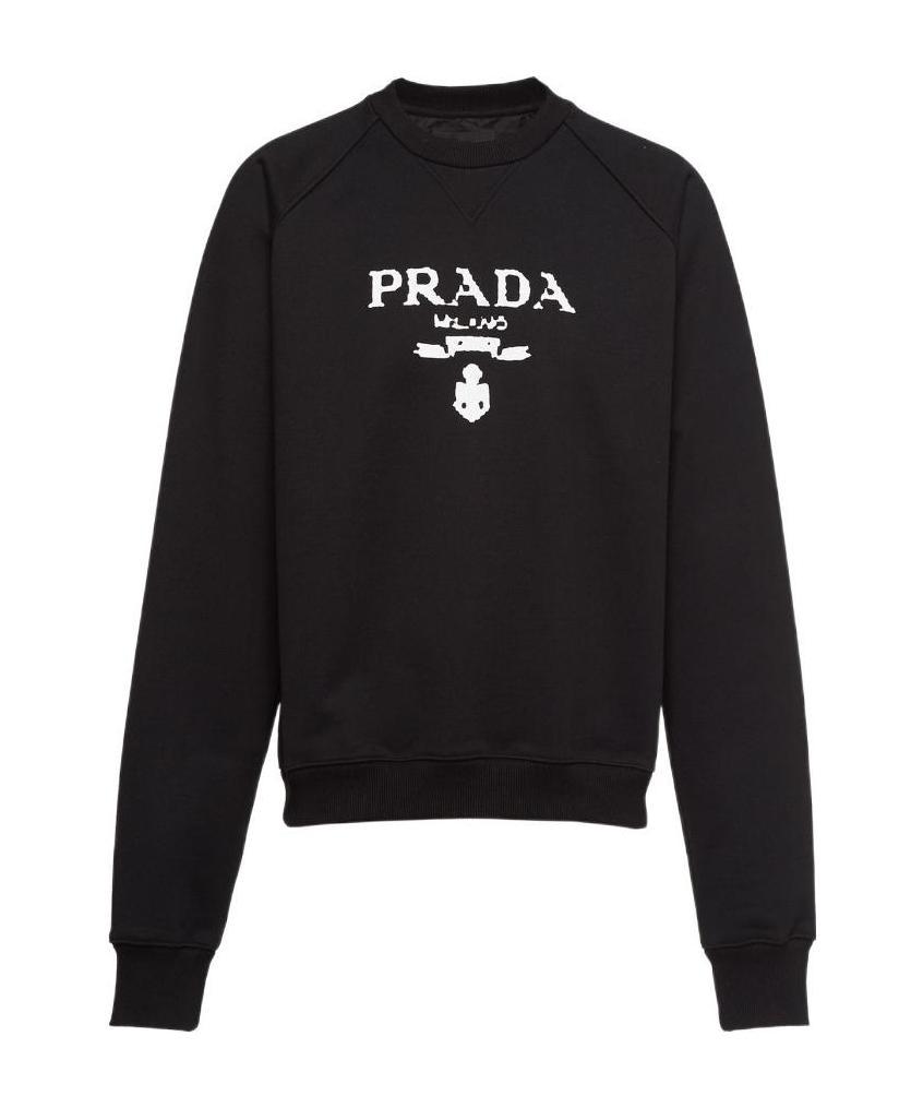 Prada Intarsia-knit Logo Sweatshirt