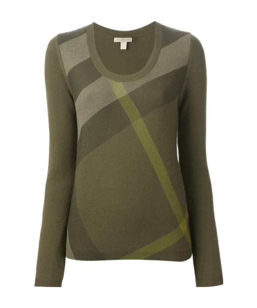 Burberry Round-neck Sweater In Green