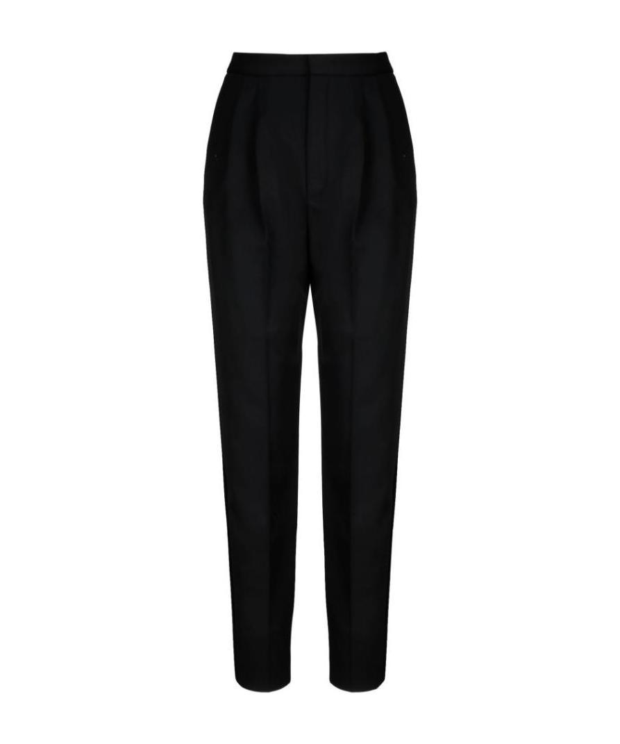 Saint Laurent Tapered Tailored Trousers In Black