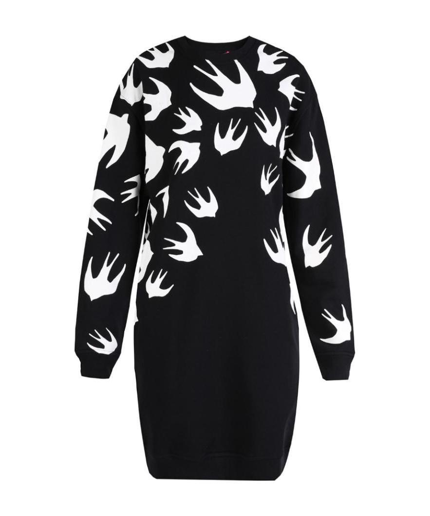 Mcq By Alexander Mcqueen Printed Mini Dress In Black