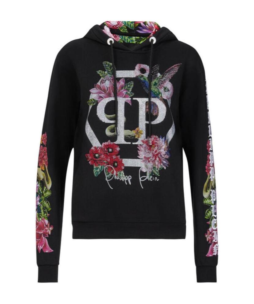 PHILIPP PLEIN LOGO DETAILS HOODED HOODIE