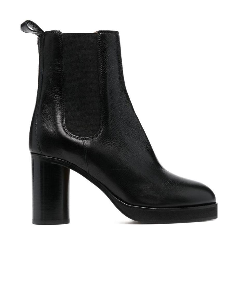 Isabel Marant Black Black Lalix Leather Ankle Boots In Black