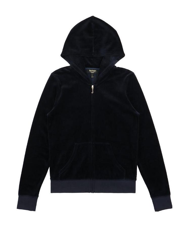 Juicy Couture Hooded Casual Jacket In Black