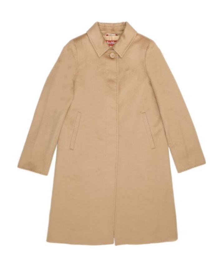 Max Mara Lapel Coat In Brown