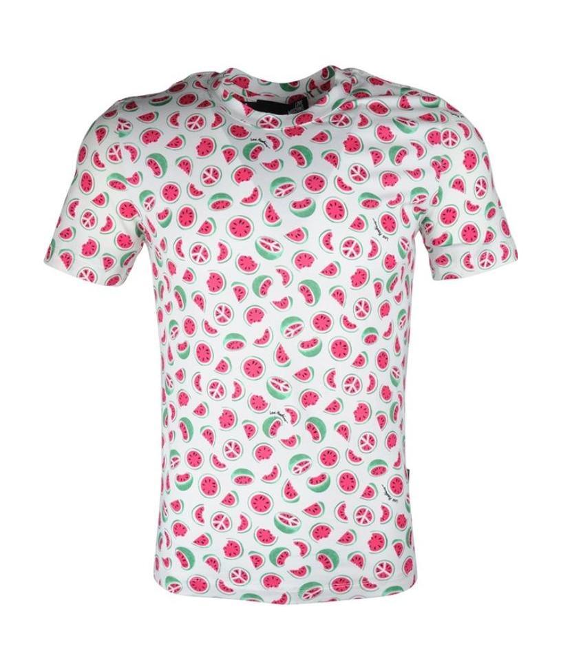 Moschino Watermelon Printed T-shirt With Round Neck In White