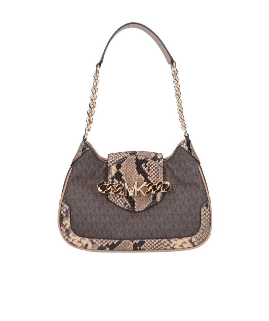 Michael Michael Kors Printed Shoulder Bag In Black