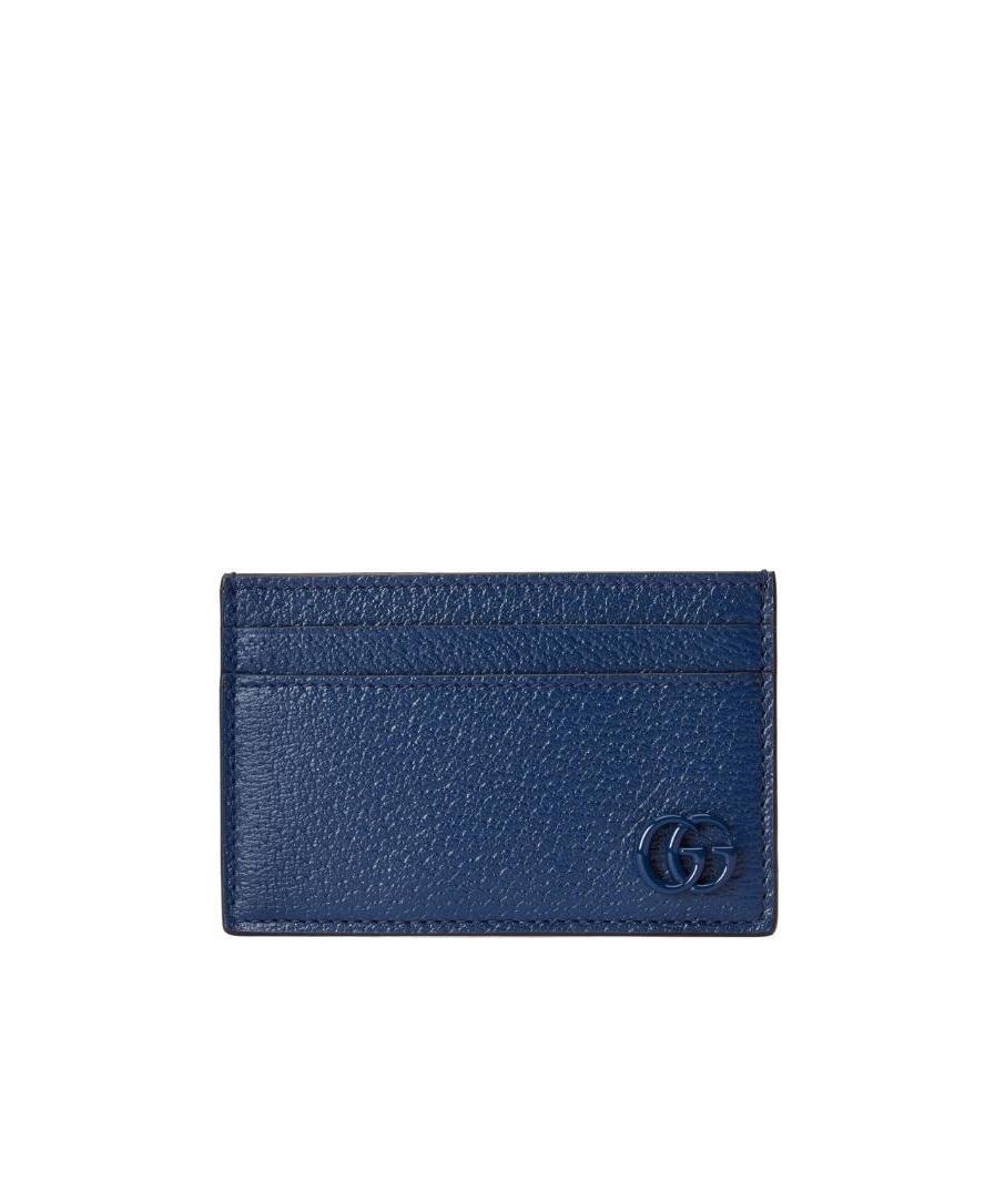 Gucci Gg Marmont Card Holder In Blue