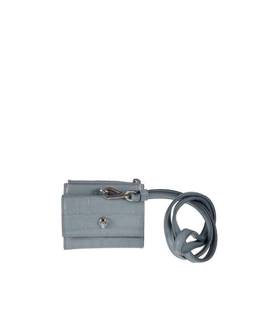 Alexander Mcqueen Logo Card Bag In Gray