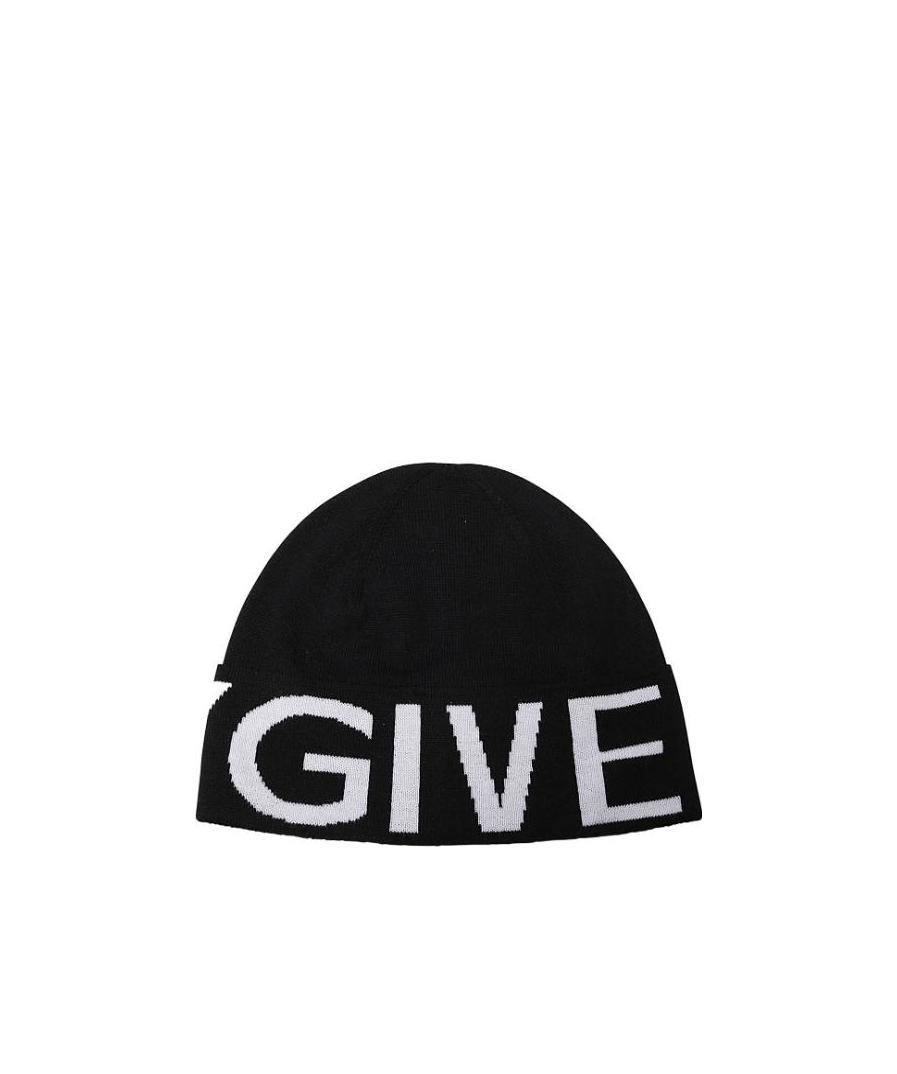 Givenchy Intarsia-knit Wool Beanie In Black