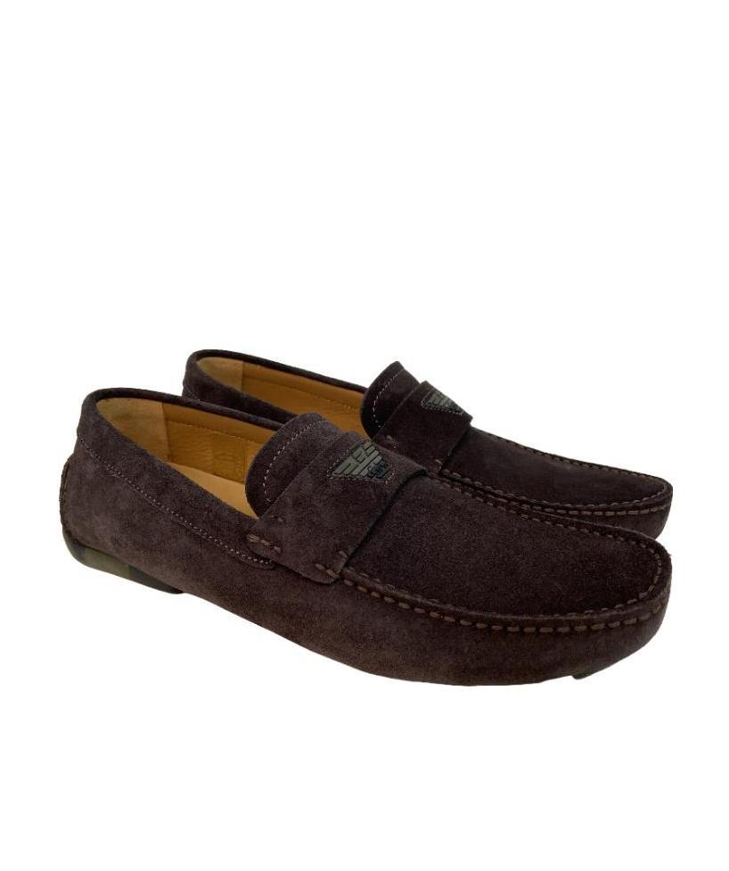 Emporio Armani Logo Business Casual Shoes In Black