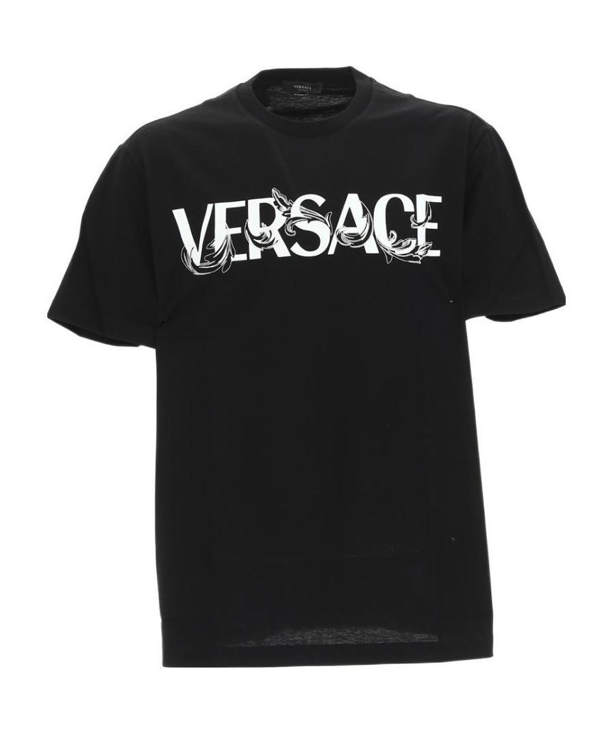 Versace Logo-print Detail T-shirt In Black