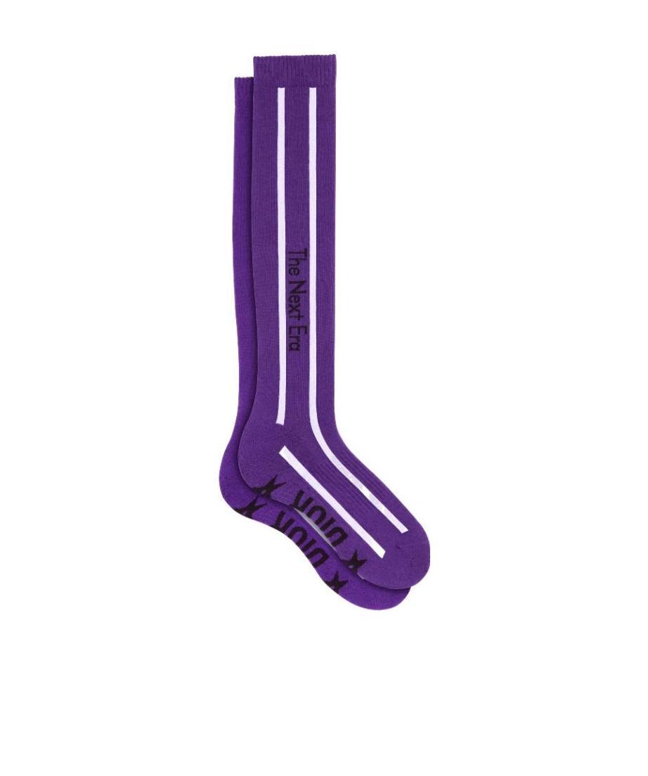 Dior Logo Logo Knitted Socks In Purple