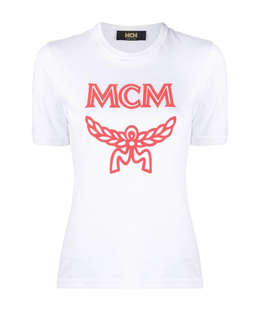 Mcm Logo Printed T-shirt In Gray