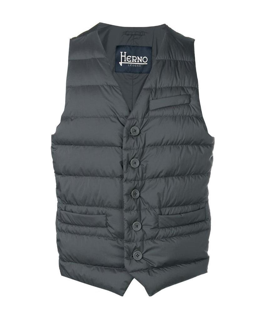 Herno Quilted Waistcoat In Gray