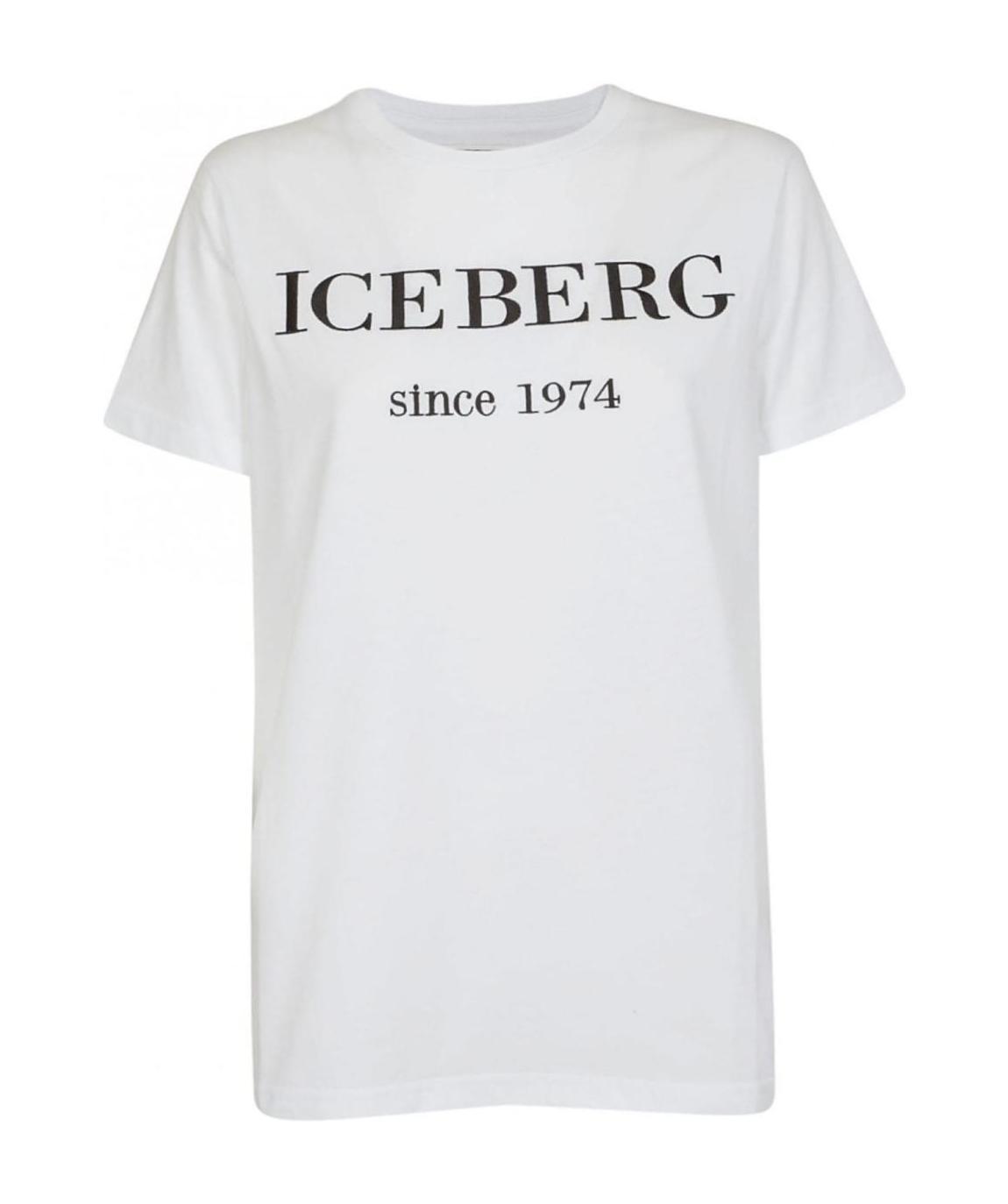 Iceberg Logo Printed Short Sleeved T-shirt In White