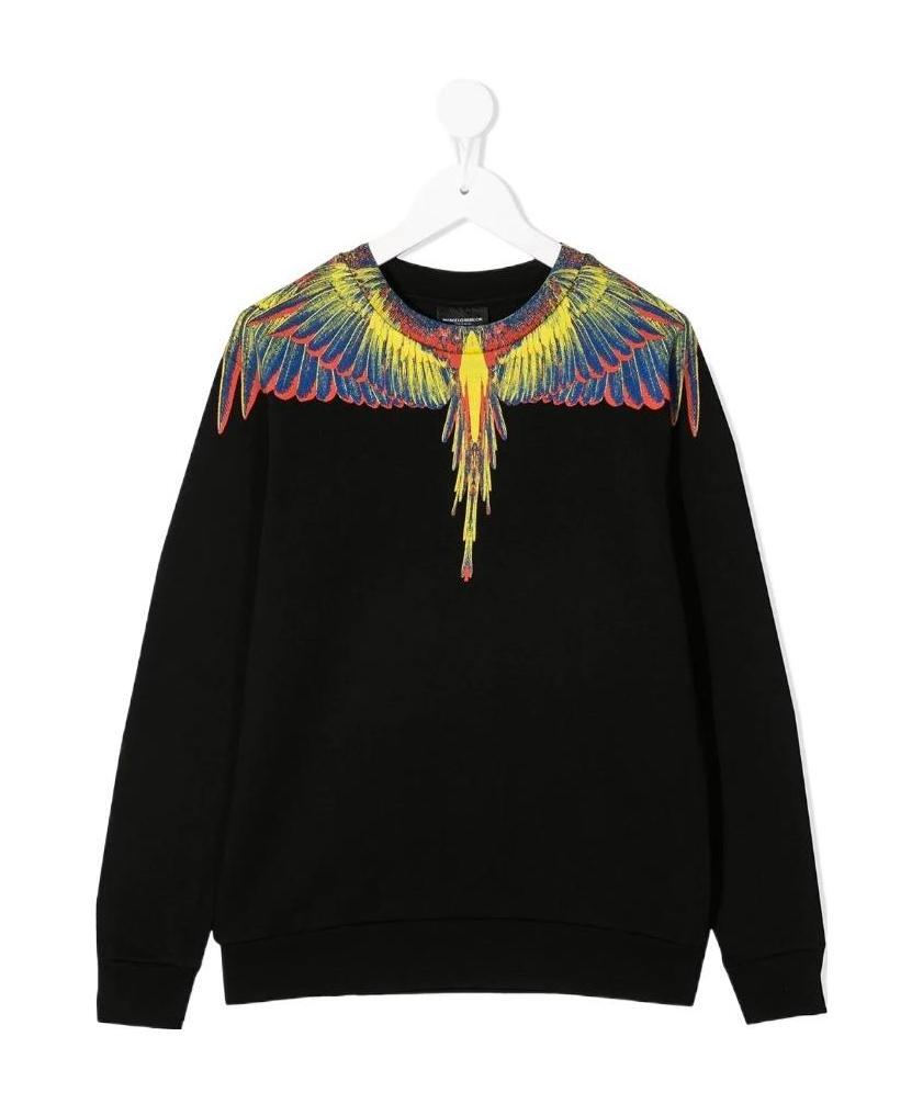 Marcelo Burlon County Of Milan Teen Wings Print Sweatshirt In Black