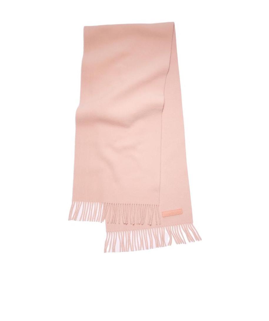 Shop Acne Studios Logo-patch Wool Scarf In Pink