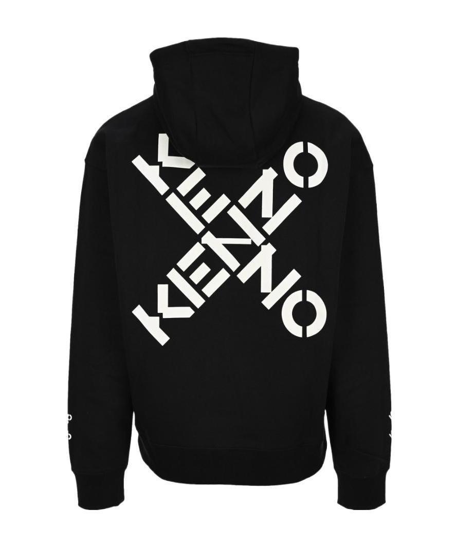 Kenzo Logo-print Hoodie In Black