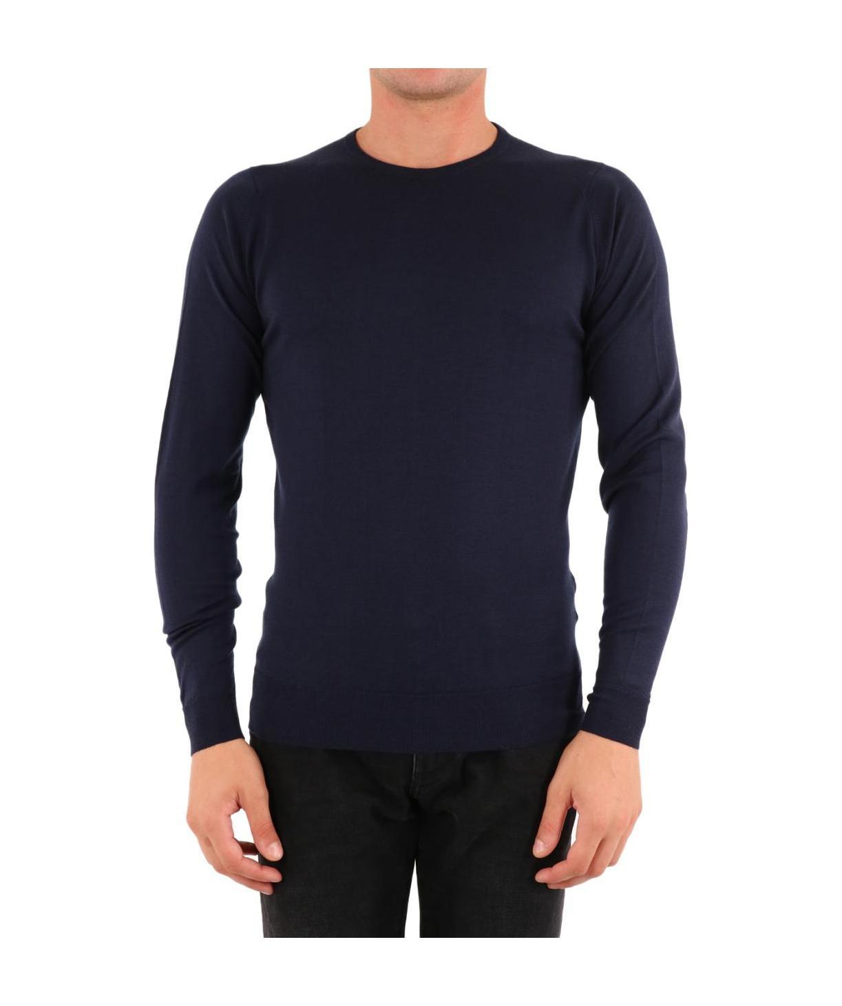 John Smedley Crew-neck Knit Jumper In Black