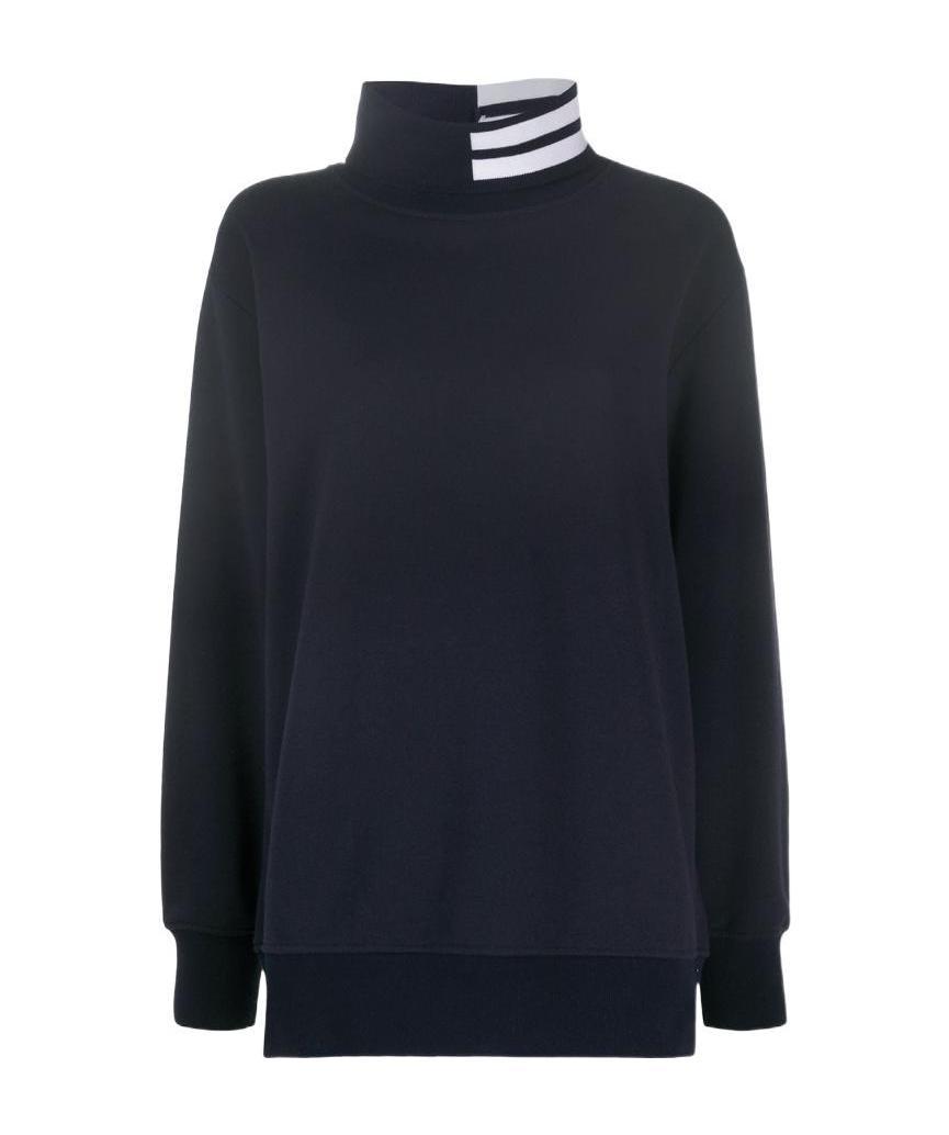 Thom Browne 4-bar Stripe Intarsia Turtle-neck Sweatshirt In Black