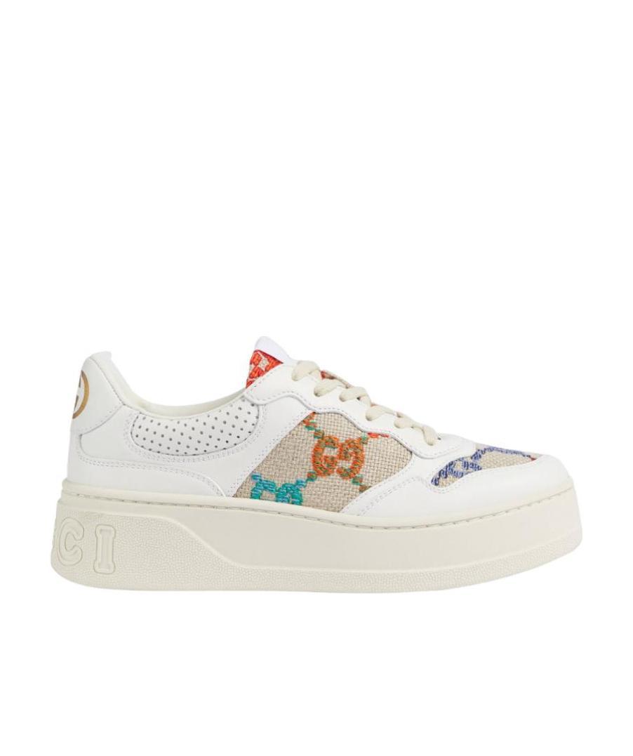Gucci White Multi-color Sneakers For Women In White