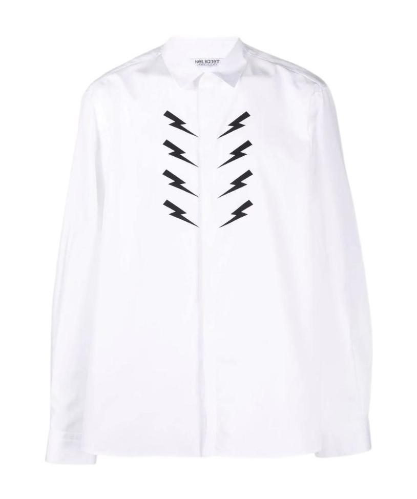 Neil Barrett Thunderbolt-print Shirt In White