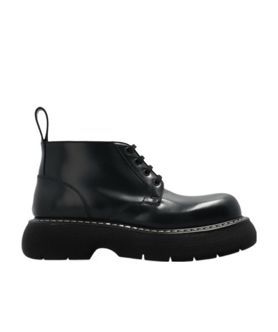 Bottega Veneta Khaki Swell Lace-up Boots In Black