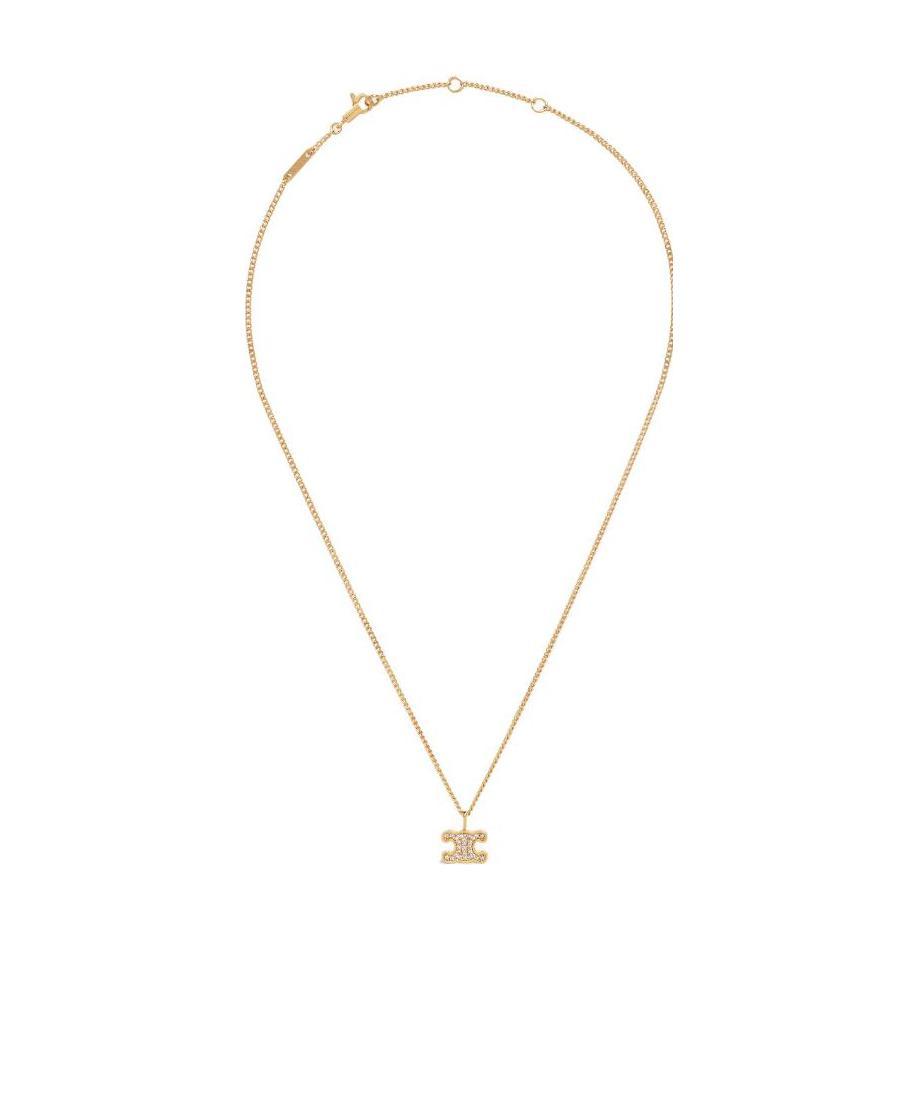 Celine Logo Necklace In Yellow