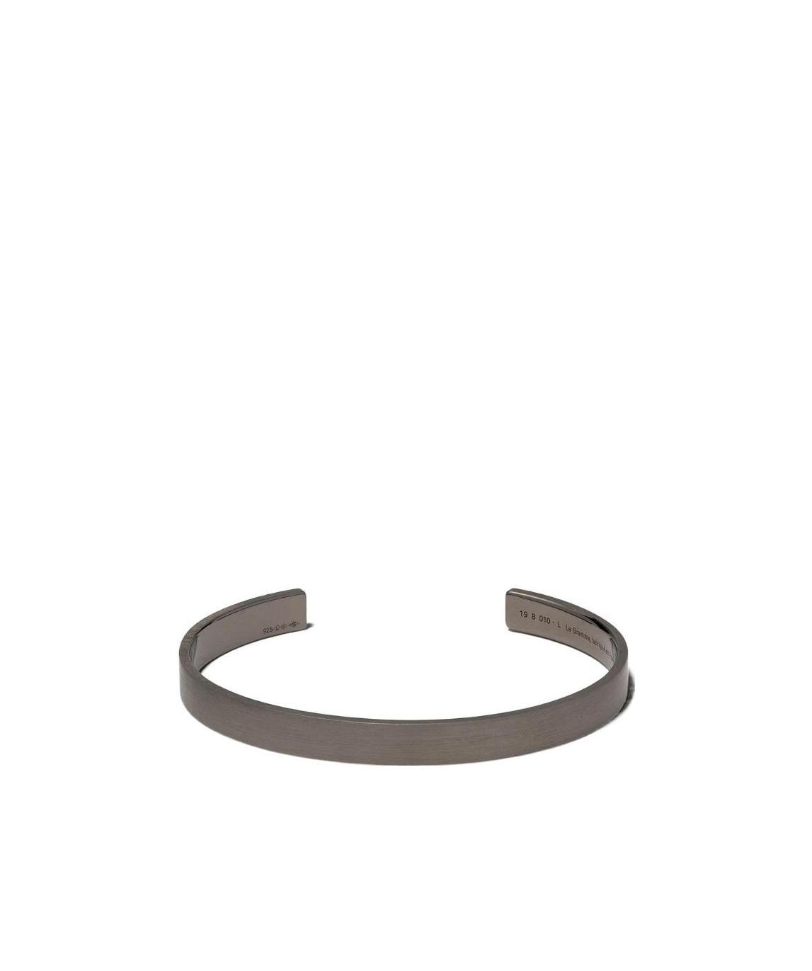 Le Gramme Le 21g Brushed Ribbon Braclet In Gray