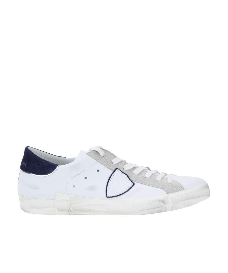 Philippe Model Parisx Sneakers In Leather With Contrasting Heel Tab In White