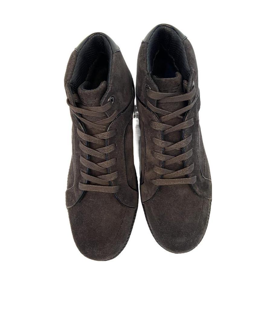 Emporio Armani Logo Details Casual Sports Shoes In Black