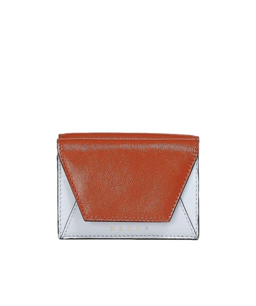 Marni Colour-block Tri-fold Wallet In Brown