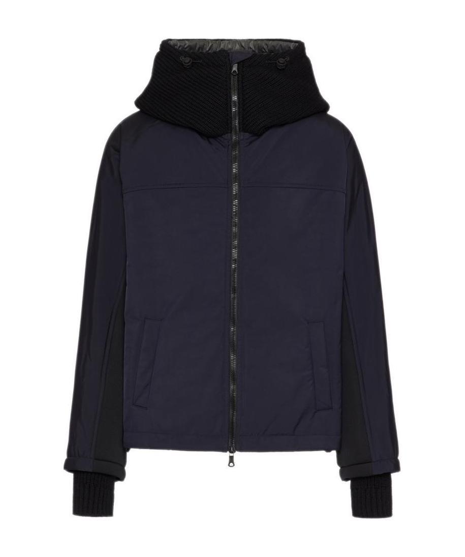 Valentino Panelled Padded Jacket In Black