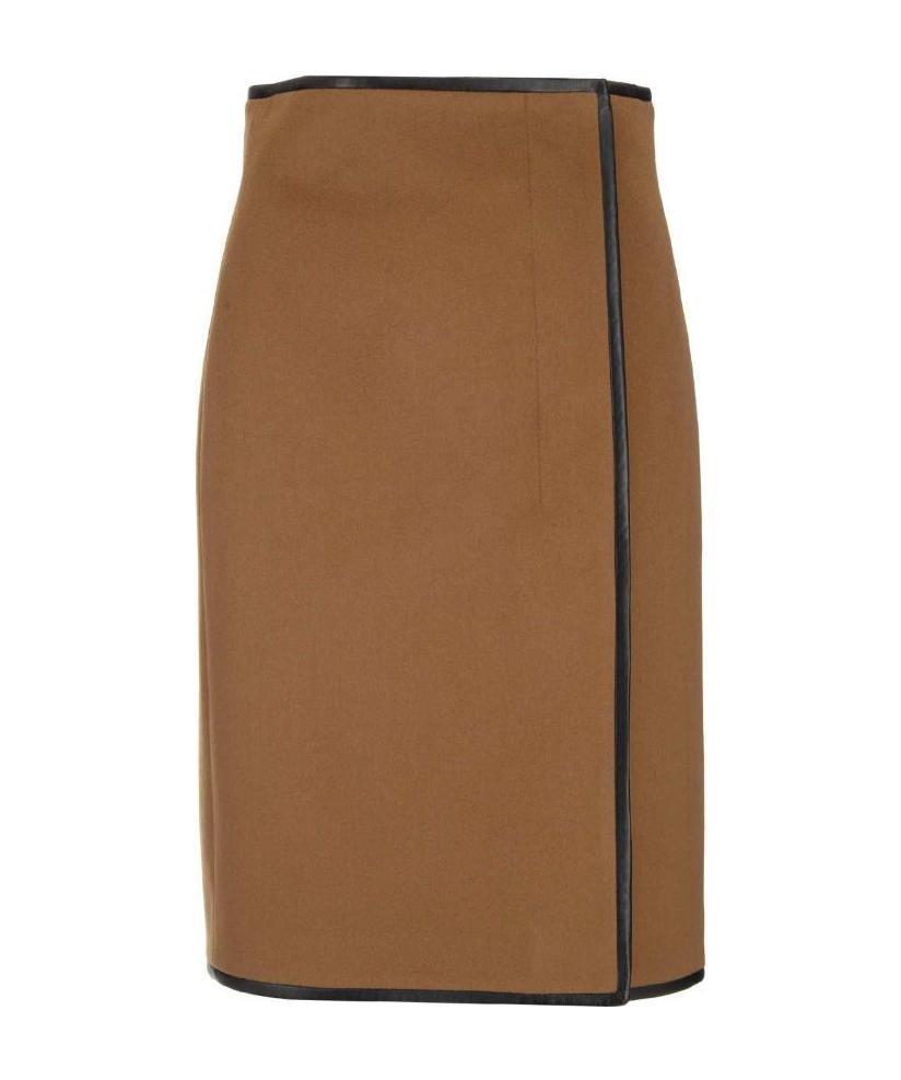 Saint Laurent Midi Skirt In Brown