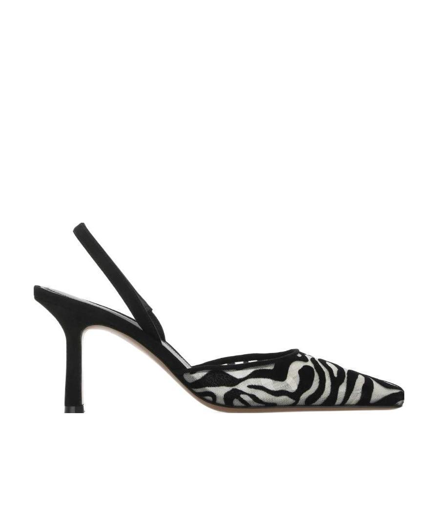 Neous Sling-back Zebra-print Mules In Black