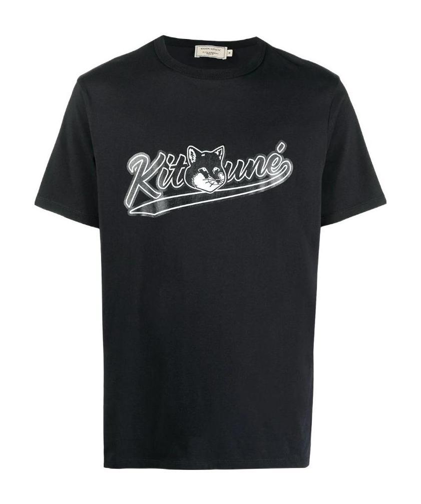 Maison Kitsuné Logo Print T-shirt In Black