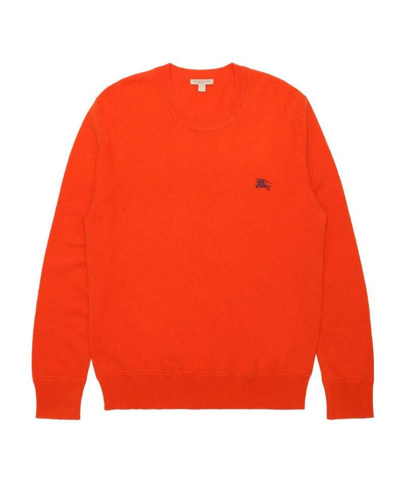 Burberry Logo Round-neck Pullover In Orange