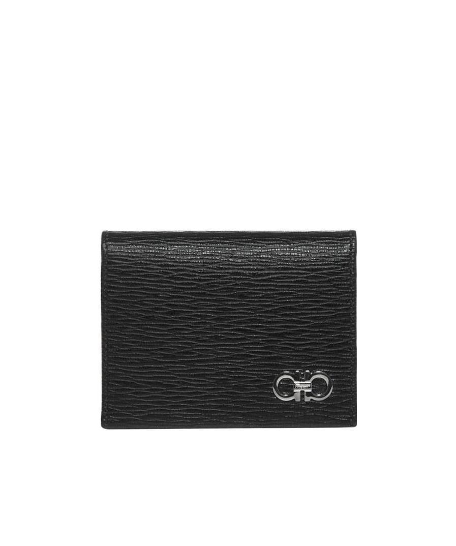 Ferragamo Gancini Bifold Cardholder Wallet In Black