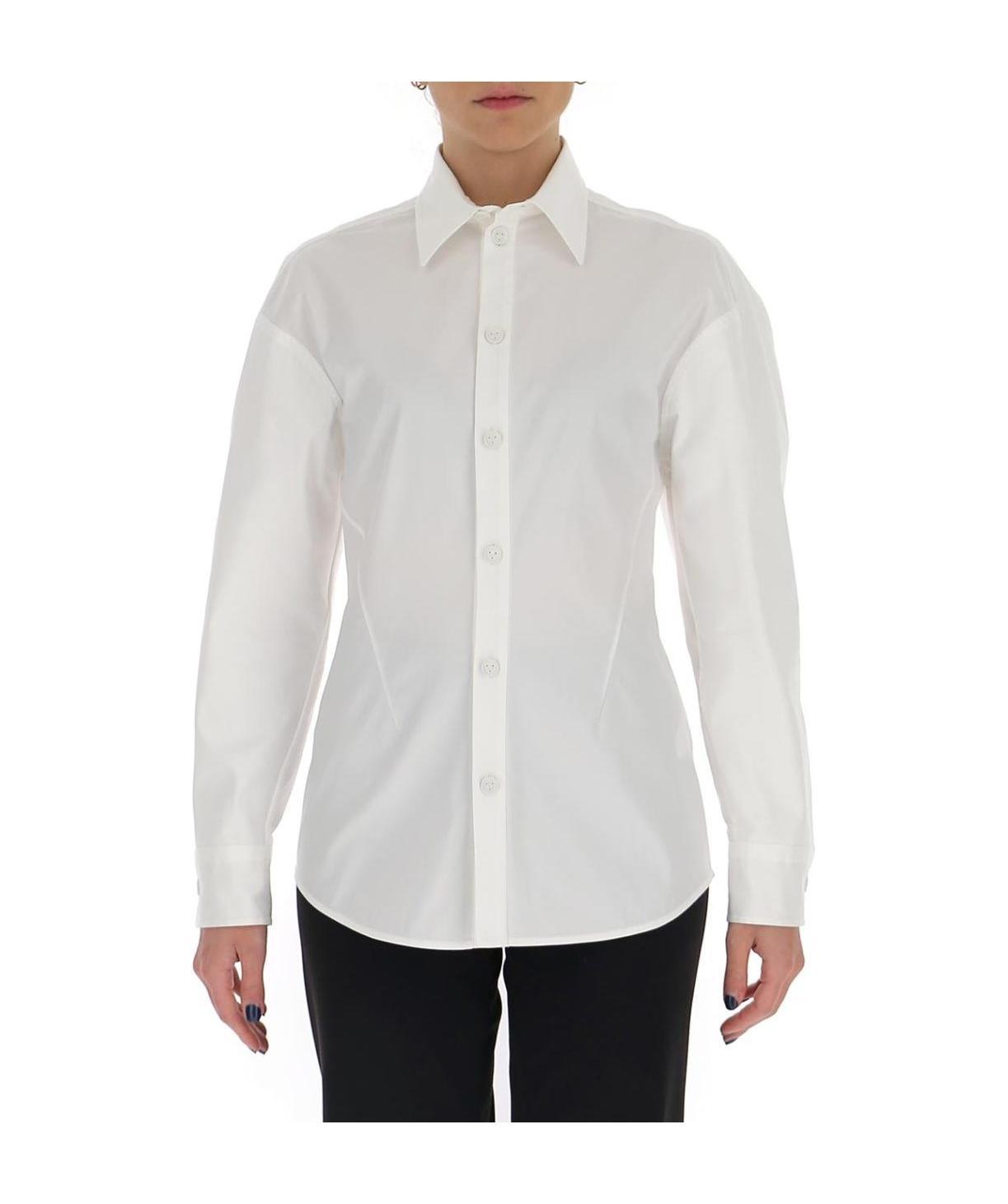 Bottega Veneta Long-sleeve Poplin Shirt In White