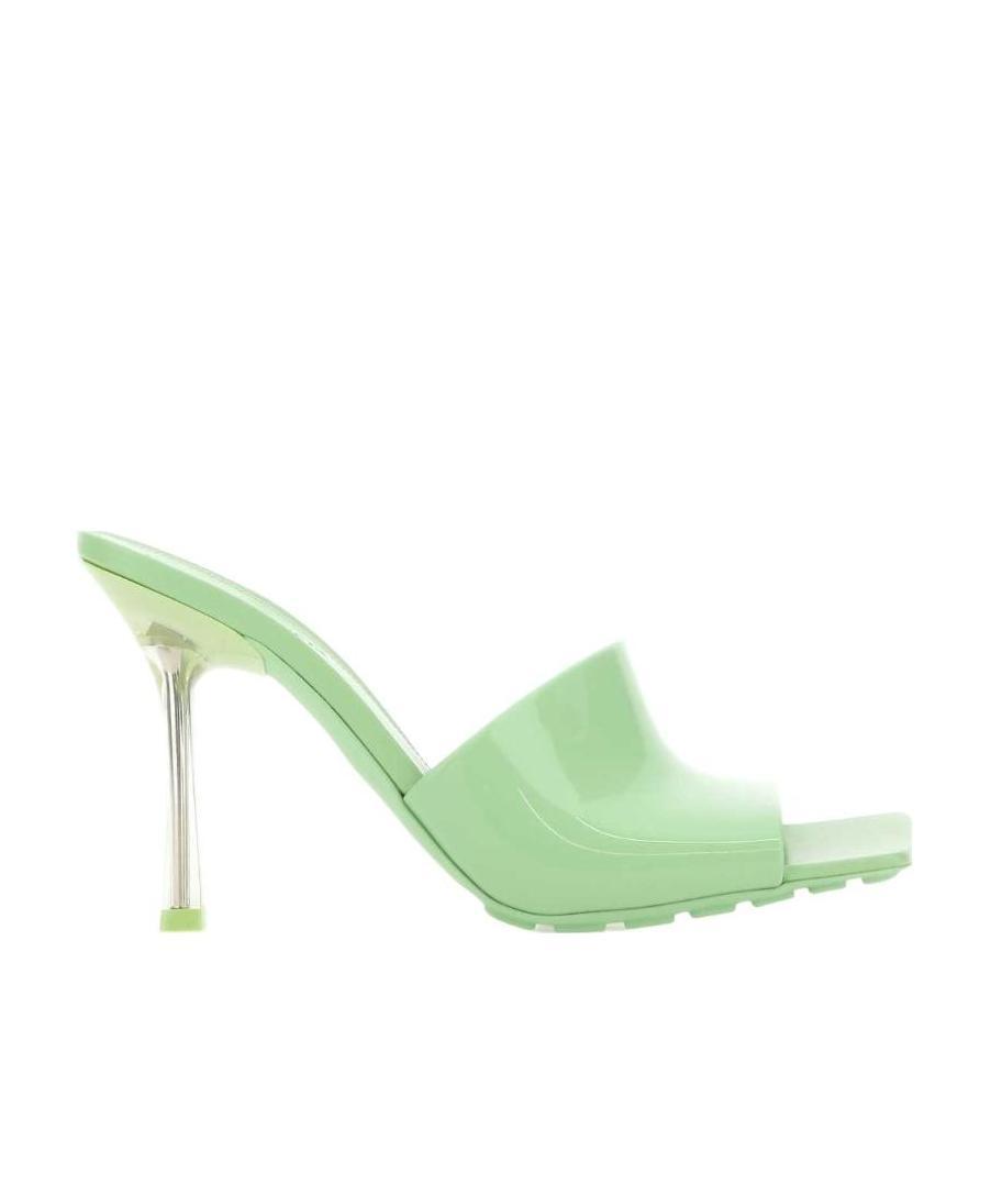 Bottega Veneta Stretch Mules With Squared Toe And Stiletto Heel In Green