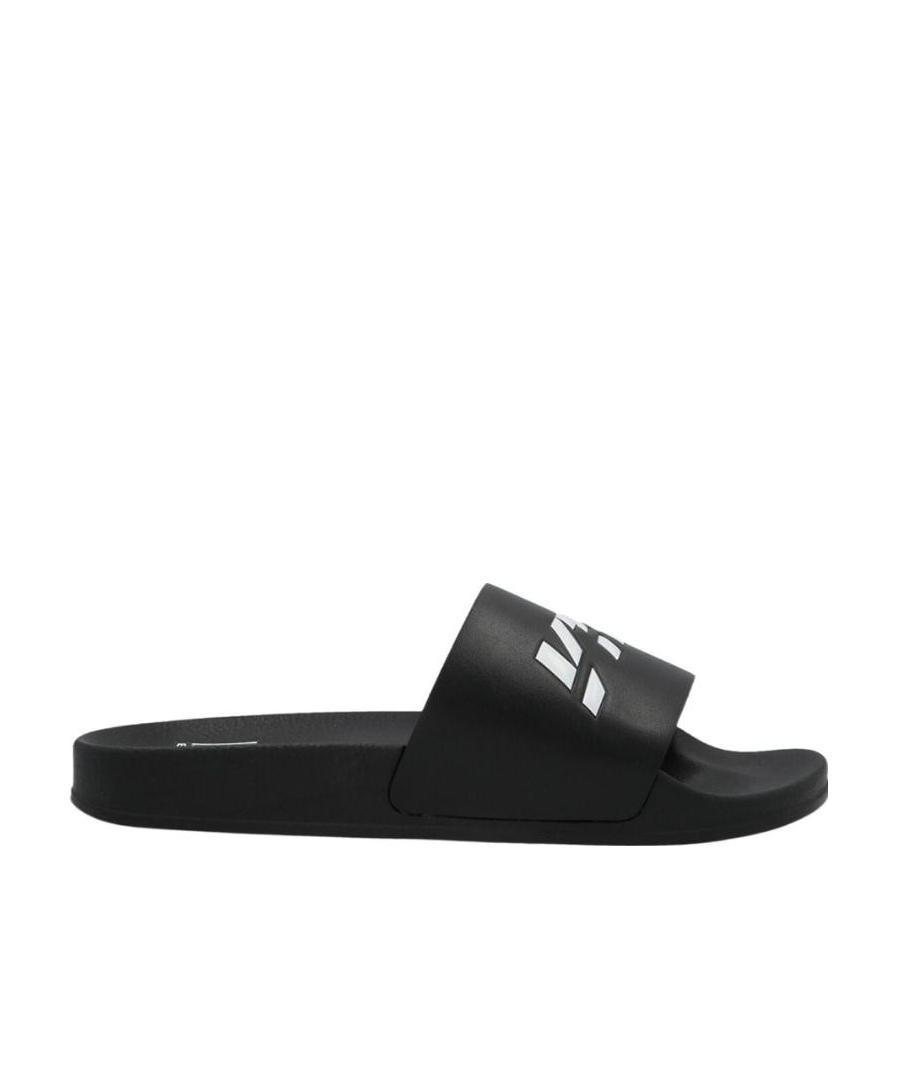 Vtmnts Logo Print Rubber Slide Sandals In Black
