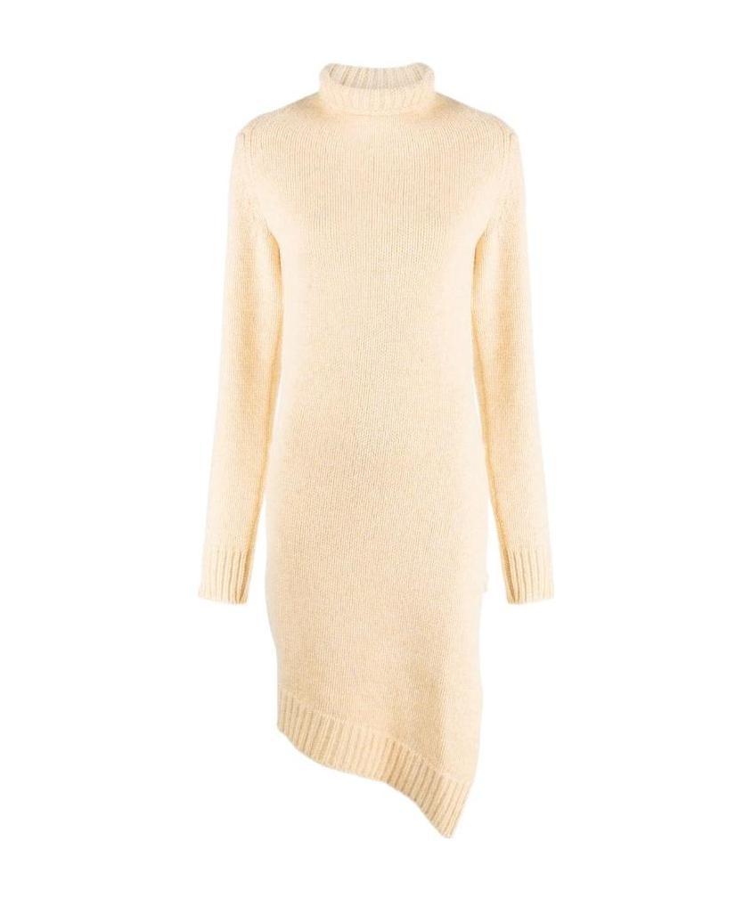 Jil Sander Asymmetric-hem Roll Neck Jumper In Nude
