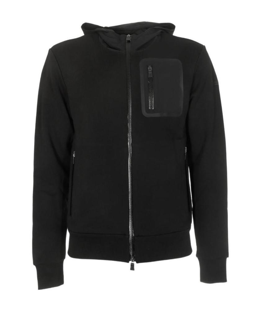 Herno Cotton Zip-up Hoodie In Black