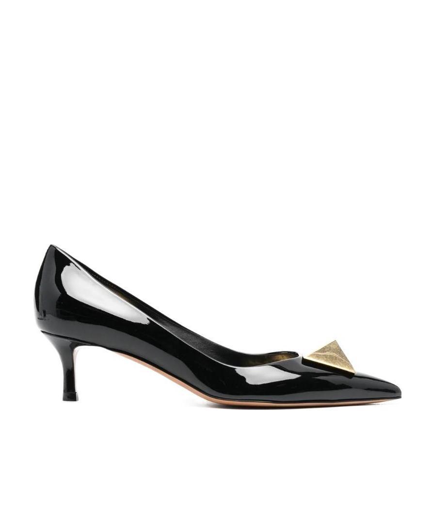Valentino Lacquered Leather High Heels In Black