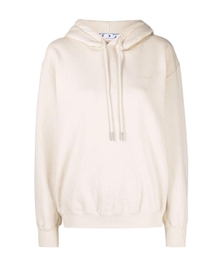 Off-white Diag-print Hoodie In White