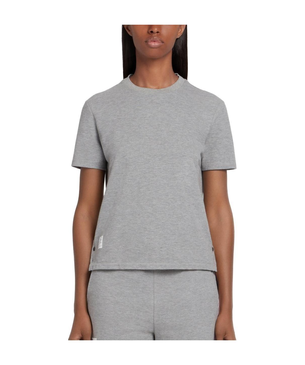 Thom Browne Classic Loopback Pique T-shirt In Gray