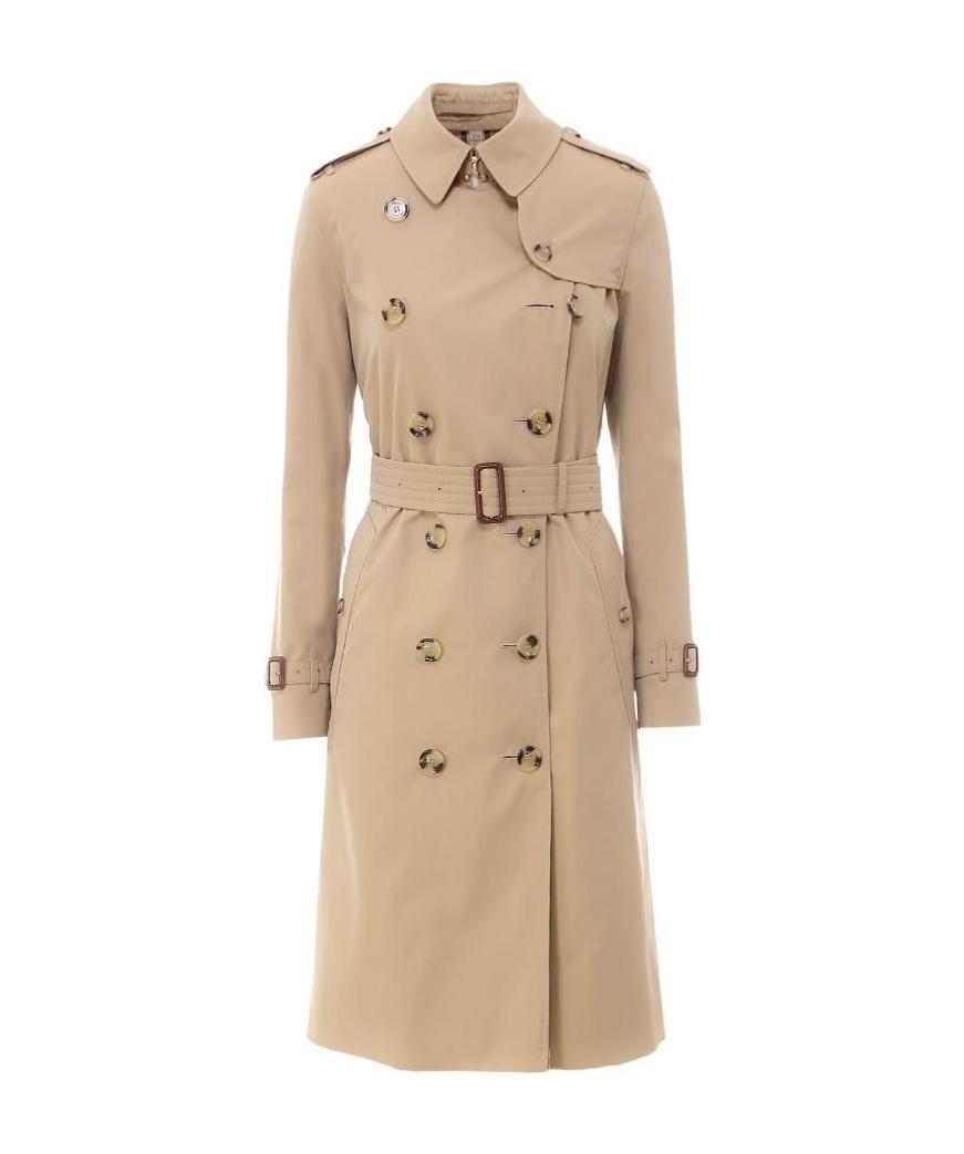 Burberry Kensington Heritage Long Trench Coat In Nude